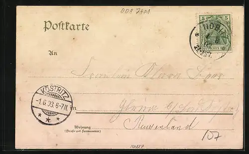 Lithographie Klausa, Logirhaus, Waldrestaurant