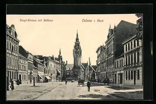 AK Dahme /Mark, Haupt-Strasse mit Rathaus