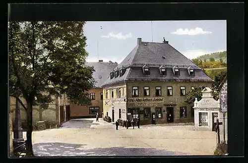 AK Altenberg /Erzgeb., Hotel zum Alten Amtshaus und Amtshof und Cafe Conditorei Otto Gowke