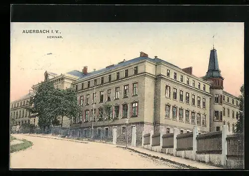 AK Auerbach i. V., Strassenpartie mit Seminar