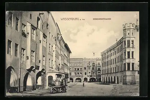 AK Wasserburg a. Inn, Partie in der Herrenstrasse