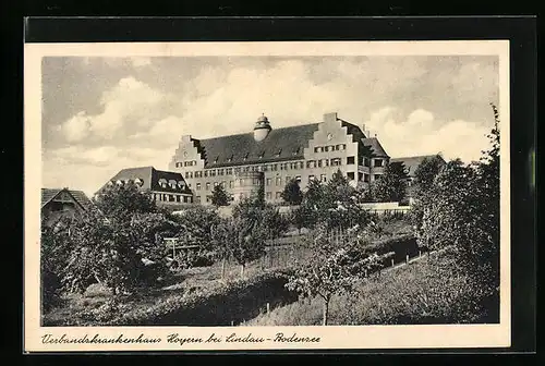 AK Lindau /Bodensee, Verbandskrankenhaus Hoyern mit Fluss und Gärten