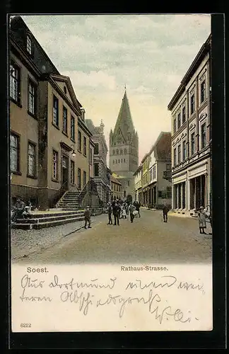 AK Soest, Blick in die Rathaus-Strasse