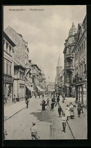 AK Kaiserslautern, Marktstrasse mit Kirche