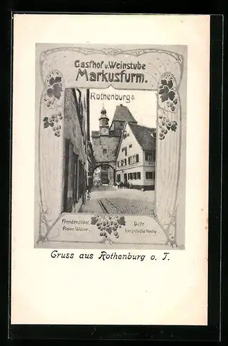 AK Rothenburg ob der Tauber, Gasthof und Weinstube Markusturm