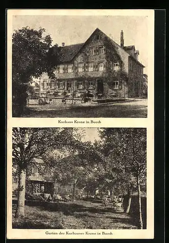 AK Buoch, Kurhaus Krone, Garten des Kurhauses