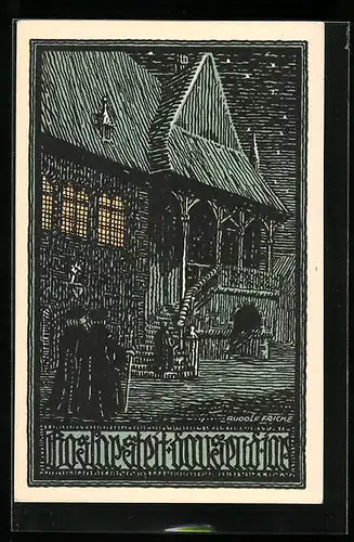 Künstler-AK Goslar a. H., Festpostkarte 1000 Jahre Goslar, Rathaus
