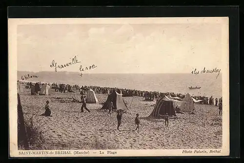 AK Saint-Martin-de-Bréhal, La Plage