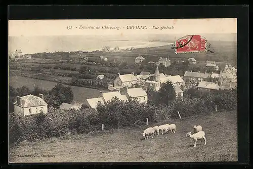 AK Urville, vue générale avec les ovins