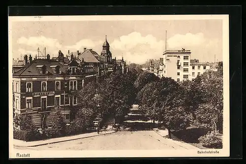 AK Rastatt, Partie an der Bahnhofstrasse