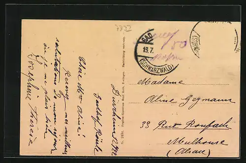 AK Bad Dürrheim, Partie an der Friedrichstrasse