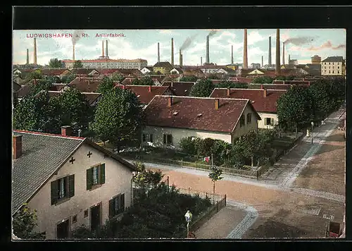 AK Ludwigshafen a. Rh., Blick auf die Anilinfabrik
