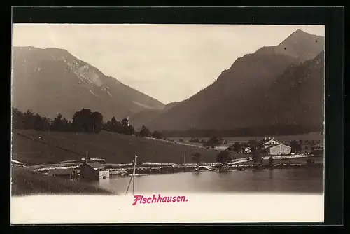 AK Fischhausen, Uferpartie mit Bergen