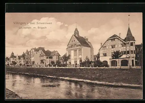 AK Villingen i. Bad. Schwarzwald, Louisenstrasse m. Brigach