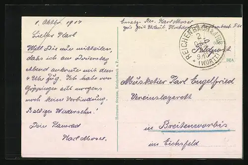 AK Reichenbach a. F., Ortsansicht aus der Vogelschau