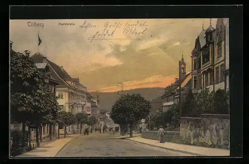 AK Triberg, Ortsansicht mit dem Marktplatz