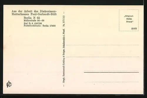 AK Berlin, Diakonissen-Mutterhaus Paul-Gerhardt-Stift, Müllerstrasse 56-58, Lehrwaschküche