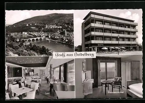 AK Heidelberg, Cafe-Konditorei Frisch, Jahnstr. 34, Fremdenzimmer