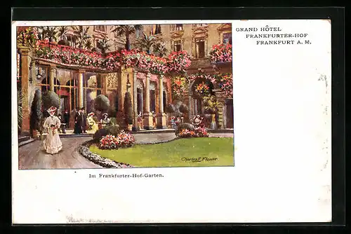 AK Frankfurt a. M., Grand Hotel Frankfurter-Hof, Garten