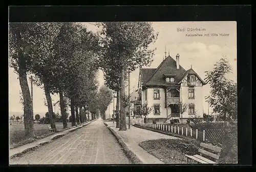 AK Bad Dürrheim, Kaiserallee mit Villa Hubner