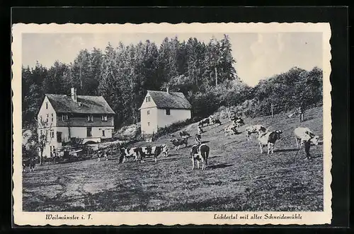 AK Weilmünster i. T., Lichtertal mit alter Schneidemühle