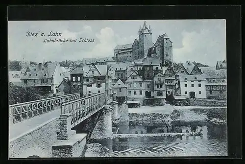 AK Diez a. Lahn, Lahnbrücke mit Schloss