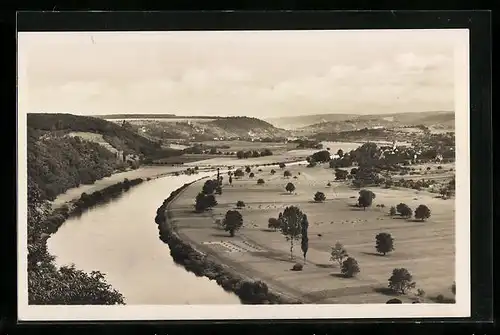AK Wimpfen a. N., Ortsansicht mit Umland aus der Vogelschau