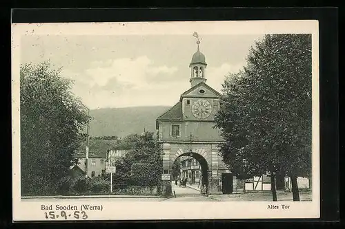 AK Bad Sooden /Werra, Altes Tor mit Uhr