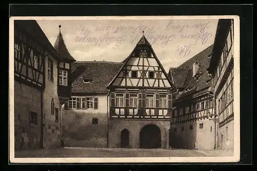 AK Bamberg, Strasse Domgasse mit Fachwerkhäusern