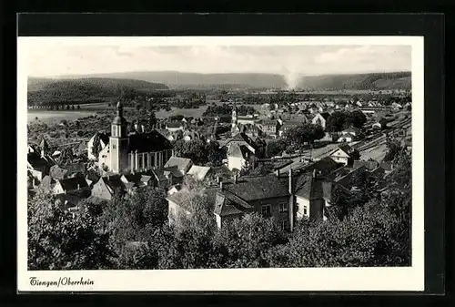 AK Tiengen /Oberrhein, Teilansicht mit Kirche