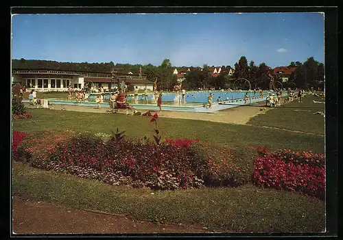 AK Mühlacker /Enz, Freibad mit Badegästen