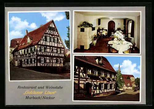 AK Marbach /Neckar, Restaurant und Weinstube Goldener Löwe