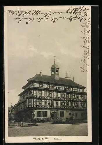 AK Vacha a. W., Rathaus mit Brunnen