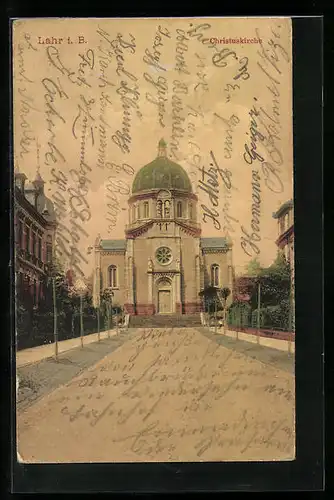 AK Lahr i. B., Christuskirche, Frontansicht