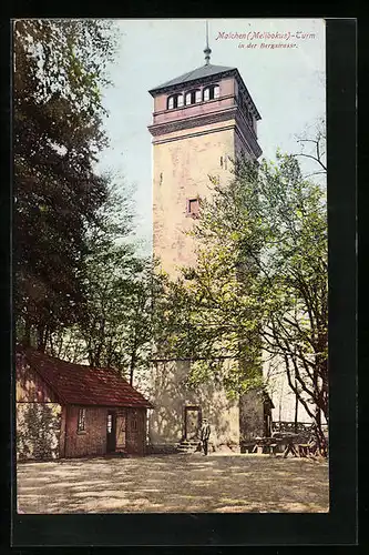 AK Auerbach, Gasthaus am Malchen (Melibokus)-Turm, Bergstrasse