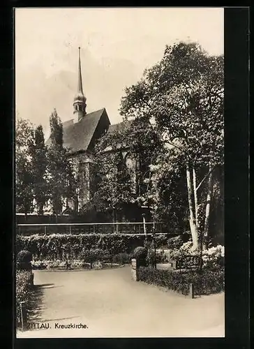 AK Zittau, Partie an der Kreuzkirche