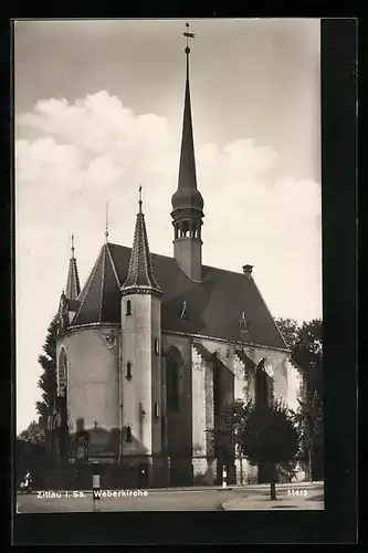 AK Zittau i. Sa., Blick auf die Weberkirche