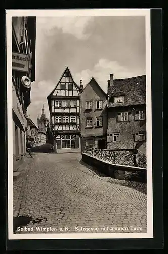 AK Wimpfen a. N., Salzgasse mit blauem Turm