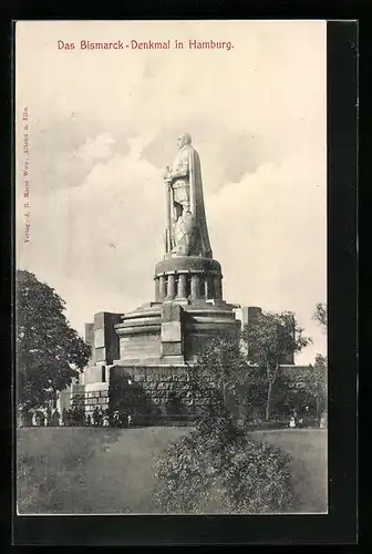 AK Hamburg-St.Pauli, Ansicht Bismarck-Denkmal