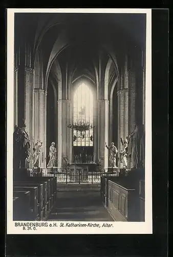 AK Brandenburg a. H., Innenansicht der St. Katharinen-Kirche