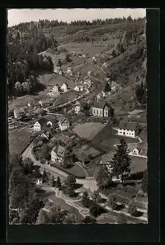 AK Schönmünzach im Murgtal, Ortsansicht aus der Vogelschau