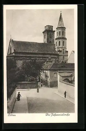 AK Zittau, Blick auf die Johanniskirche