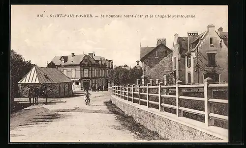 AK Saint-Pair sur-Mer, Le nouveau Saint-Pair et la Chapelle Sainte-Anne