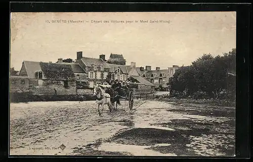 AK Genêts, Départ des Voitures pour le Mont Saint-Michel