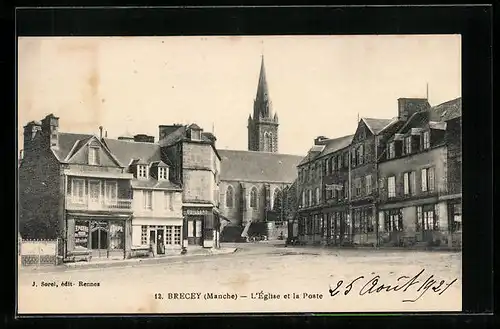 AK Brecey, L`Église et la Poste