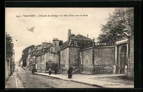 AK Valognes, L`Entree du College et la Rue Thiers vers la Gare
