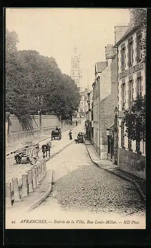 AK Avranches, Entree de la Ville, Rue Louis-Millet