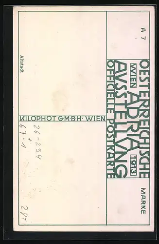 Künstler-AK H. Kalmsteiner: Wien, Österreichische Adria Ausstellung 1913, Altstadt einer Adria-Stadt