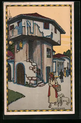 Künstler-AK H. Kalmsteiner: Wien, Österreichische Adria Ausstellung 1913, Buccari, Türkisches Haus