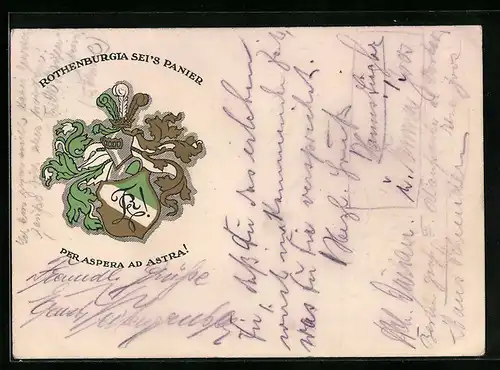 AK Rothenburg, Rothenburgia sei`s Panier, Per Aspera Ad Astra!, Studentenwappen